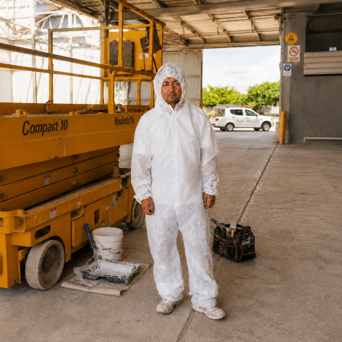 A West Eagle painter with their tools, ready for the job